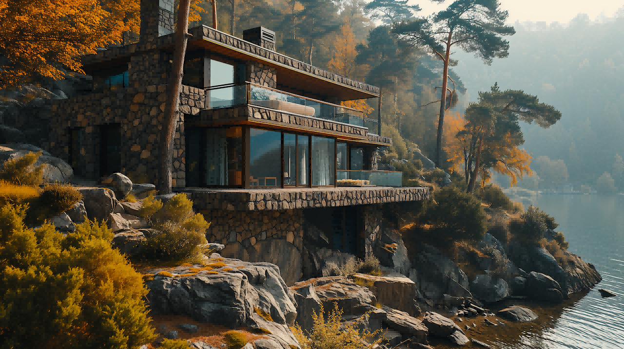 laoliwanyaogun_a_stone_house_lake_bank_with_forest_behind_it_in_d8d5999b-3cf7-4881-8f32-5505d42da26e.png